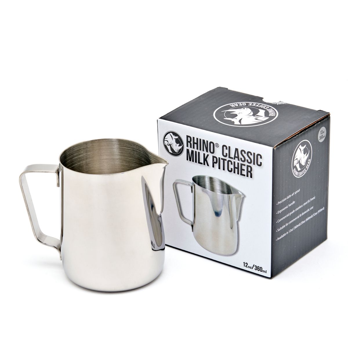 Rhino Classic Milk Pitcher - 360ml - 3G Coffee